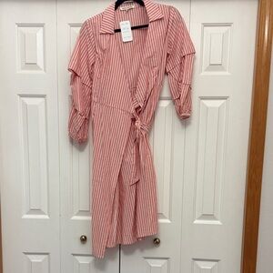Striped Pink Wrap Dress